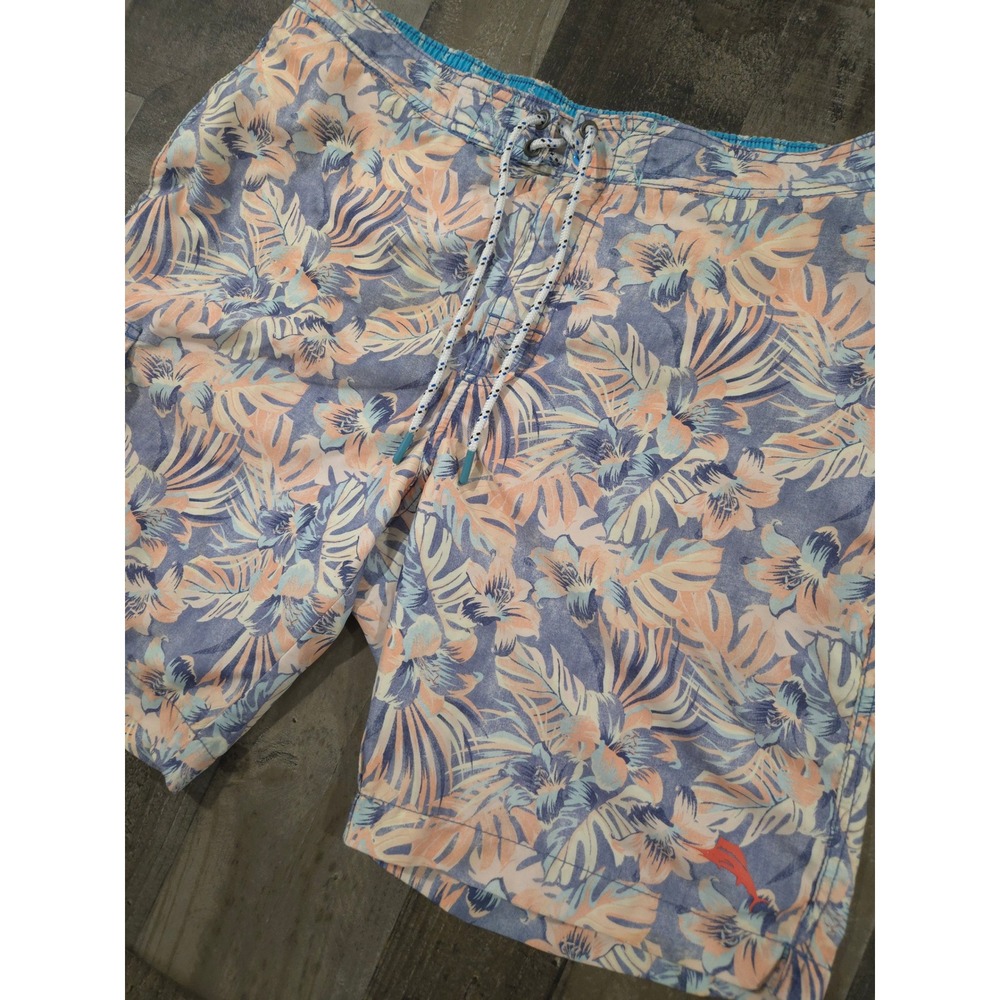 Tommy Bahama Baja Jungle Royale Swim Trunks Board Shorts Tropical Floral Men's L